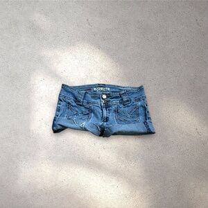 Paris Blue Mid Rise Micro Denim Shorts